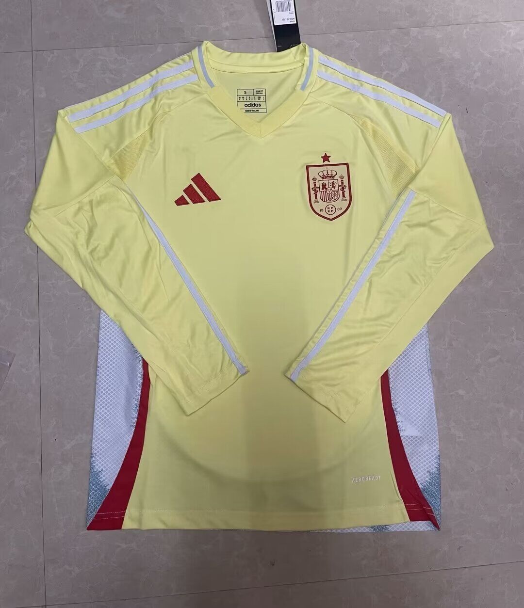 AAA Quality Spain 2024 Euro Away Yellow Long Soccer Jersey